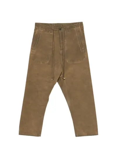 Uma Wang Pagiama drawstring-waist panelled trousers - Brown