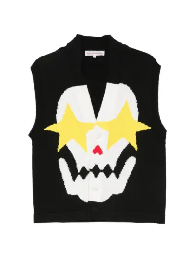 Walter Van Beirendonck Starry Eyes intarsia-knit vest - Black