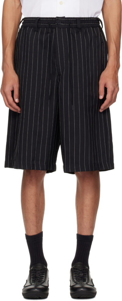 Y-3 Black Pinstripe Sport Uniform Shorts