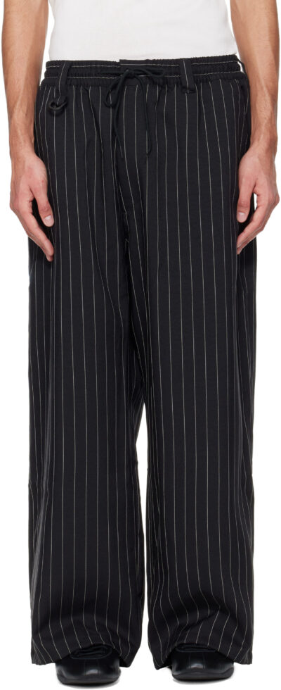 Y-3 Black Sport Uniform Pinstripe Track Pants