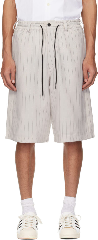 Y-3 Gray Pinstripe Sport Uniform Shorts