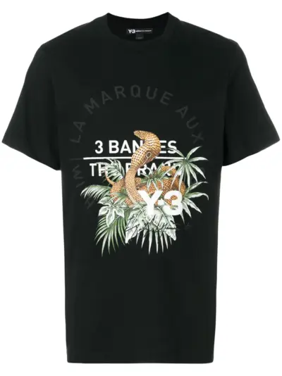 Y-3 cobra print T-shirt - Black