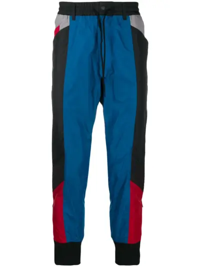 Y-3 colourblock tapered track pants - Black