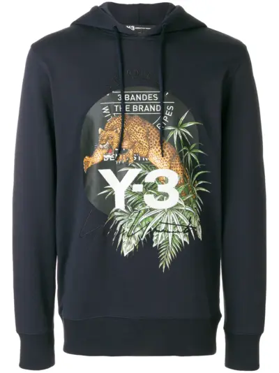 Y-3 leopard hoodie - Blue