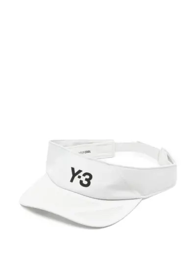 Y-3 logo-detail visor hat - White