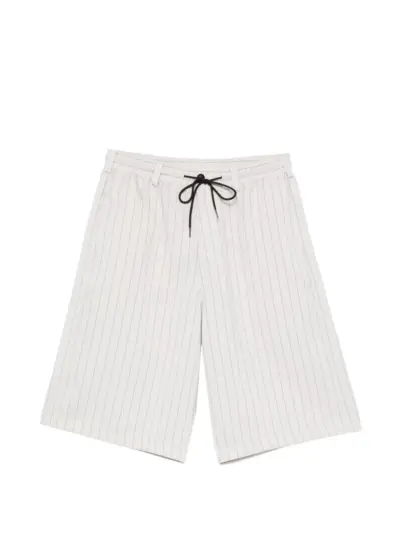 Y-3 pinstriped shorts - Neutrals