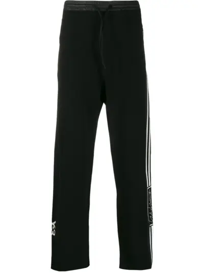 Y-3 straight leg track trousers - Black