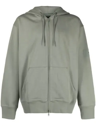 Y-3 zip-up organic cotton hoodie - Green
