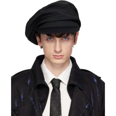 YOHJI YAMAMOTO Black Gabardine Darts Casquette Cap