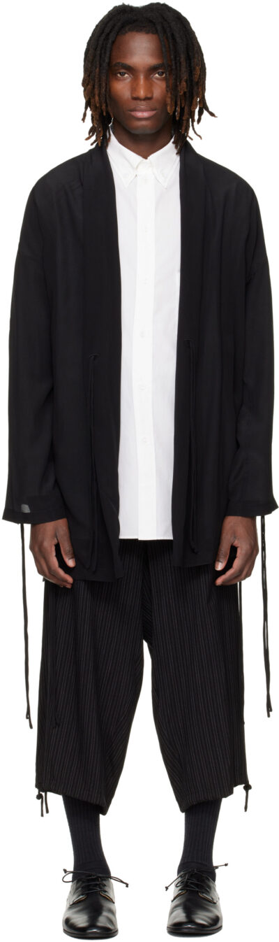 YOHJI YAMAMOTO Black Silk Jacket