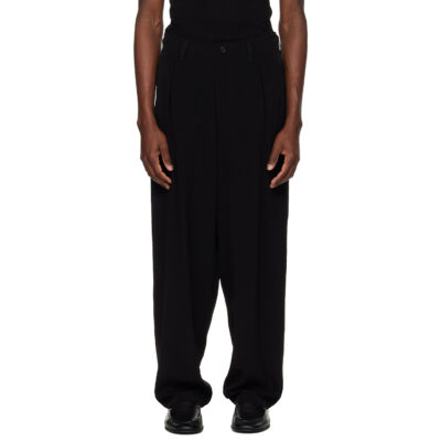 YOHJI YAMAMOTO Black TA Tuxedo 1 Tuck Trousers