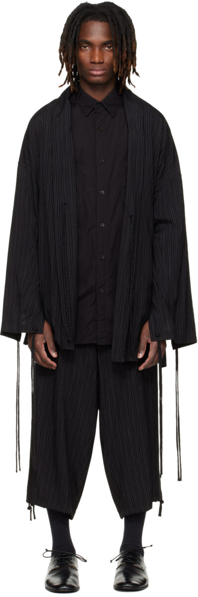 YOHJI YAMAMOTO Black Thin Stripe Jacket