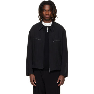YOHJI YAMAMOTO Black Zip Blouson Jacket