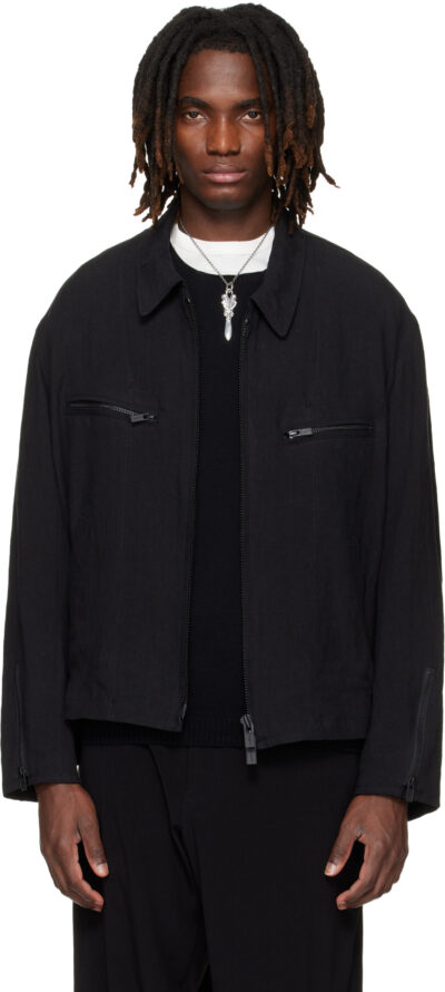 YOHJI YAMAMOTO Black Zip Blouson Jacket