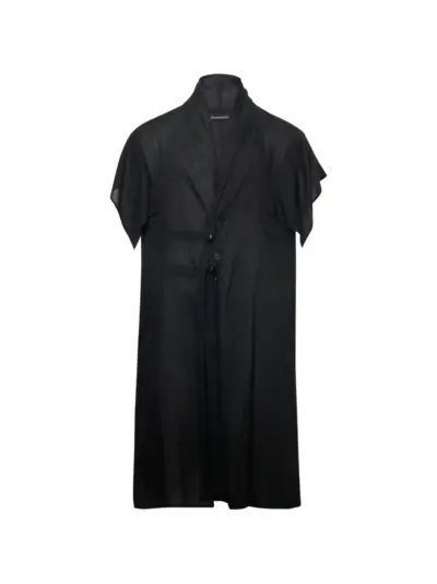 Yohji Yamamoto button short-sleeve vest - Black