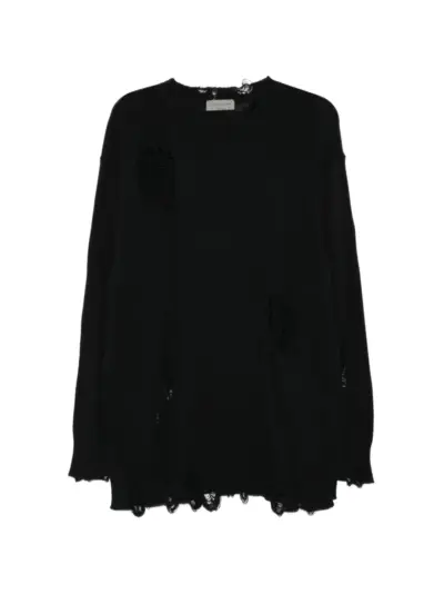 Yohji Yamamoto distressed-effect sweater - Black