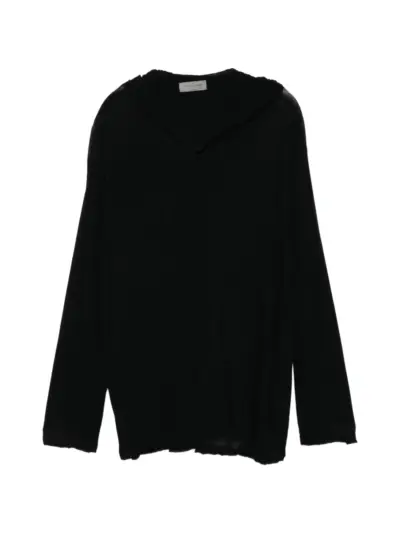 Yohji Yamamoto draped-detail jumper - Black