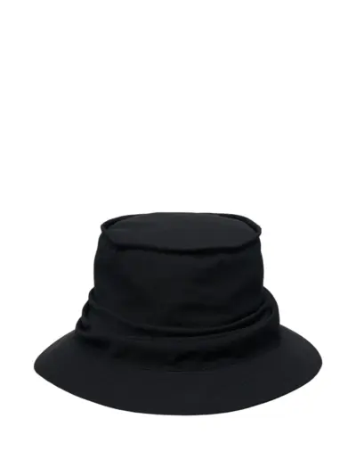 Yohji Yamamoto draped-embellishment bucket hat - Black