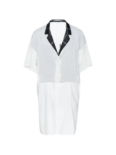 Yohji Yamamoto graphic-print short-sleeve jacket - White