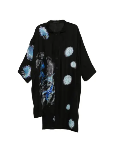 Yohji Yamamoto sea-creature printed jacket - Black