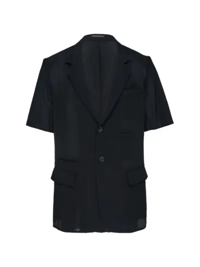 Yohji Yamamoto short-sleeved silk jacket - Black