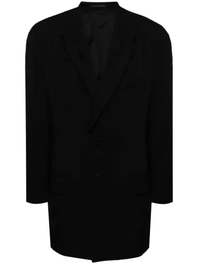 Yohji Yamamoto single-breasted wool jacket - Black