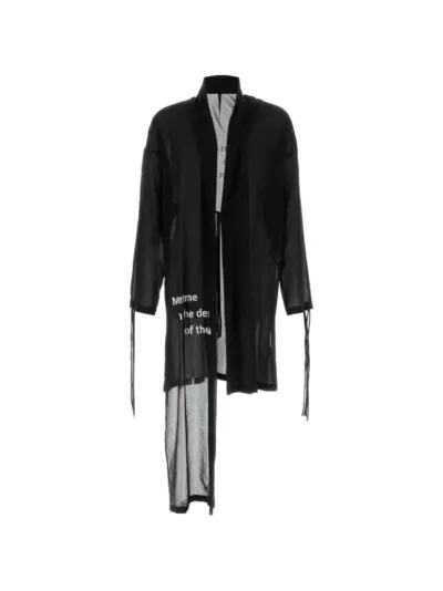 Yohji Yamamoto tie-detail coat - Black