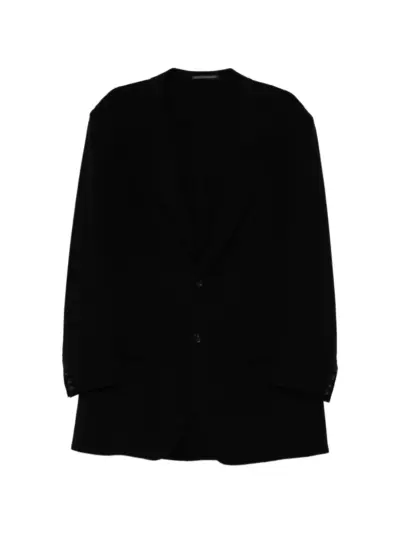 Yohji Yamamoto velvet single-breasted jacket - Black