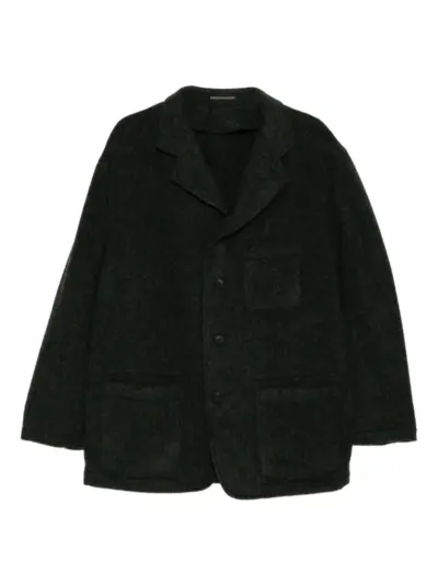 Yohji Yamamoto x MASSES herringbone wool jacket - Black