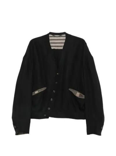 Ziggy Chen asymmetric-fastening panelled jacket - Black