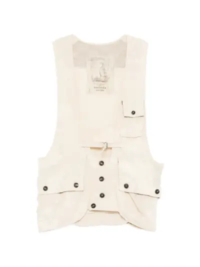 Ziggy Chen belted multi-pocket gilets - Neutrals