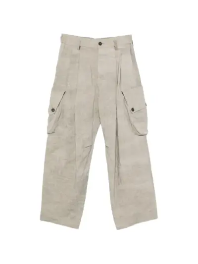 Ziggy Chen cargo-pockets drop-crotch trousers - Green