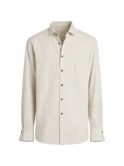 Ziggy Chen chest-pocket button-up shirt - Neutrals