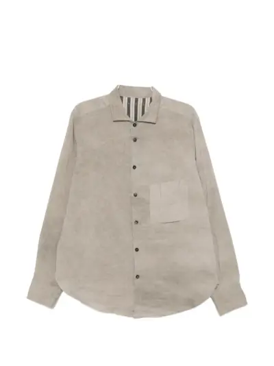 Ziggy Chen chest-pocket long-sleeve shirt - Neutrals