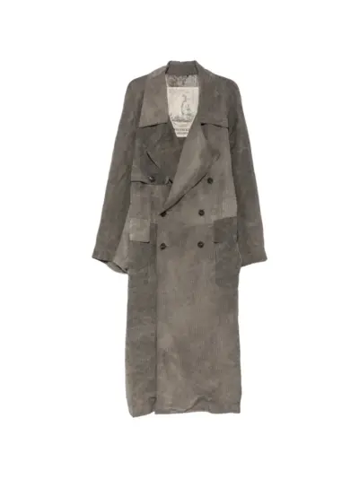 Ziggy Chen double-breasted pinstripe coat - Grey
