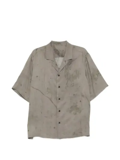 Ziggy Chen faded-effect short-sleeve shirt - Grey