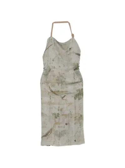 Ziggy Chen graphic-print pouch-pocket apron - Neutrals