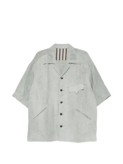 Ziggy Chen patch-pocket short-sleeve shirt - Green