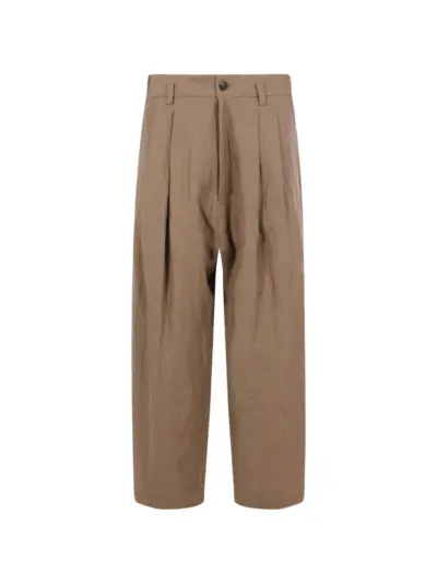 Ziggy Chen pleated-detail trousers - Neutrals