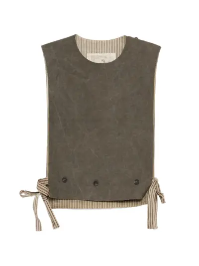 Ziggy Chen side-tie vest top - Brown