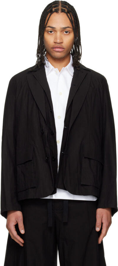 sacai Black Cotton Typewriter Blazer