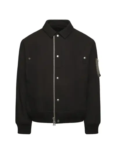 sacai ripstop blouson jacket - Black