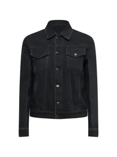 032c Down to Earth boxy embroidered denim jacket - Black