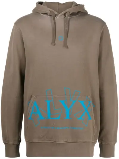1017 ALYX 9SM logo-print pullover hoodie - Neutrals