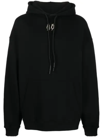 44 LABEL GROUP logo-print cotton hoodie - Black