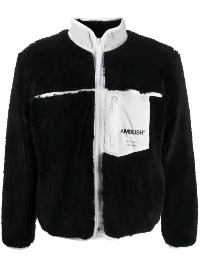 AMBUSH logo-print fleece jacket - Black