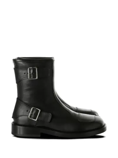 Ann Demeulemeester buckle-strap leather boots - Black