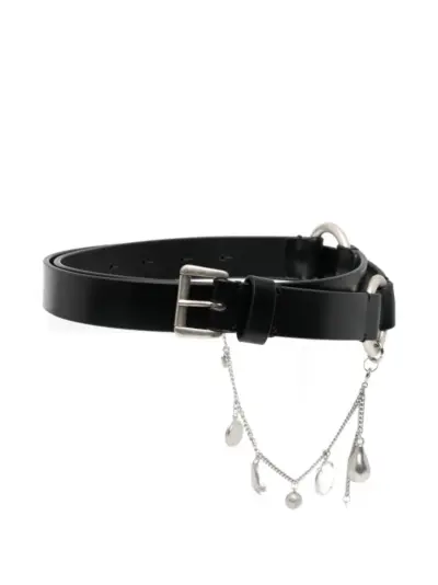 Ann Demeulemeester charm-detail leather belt - Black
