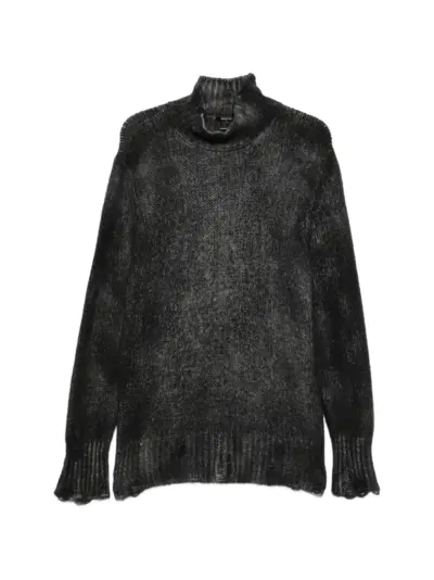 Avant Toi distressed roll-neck sweater - Grey