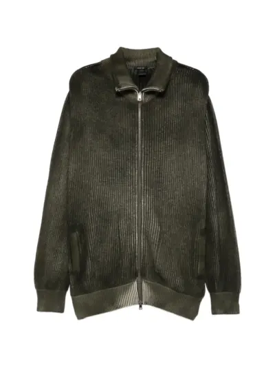 Avant Toi ribbed-knit zip-up sweater - Green